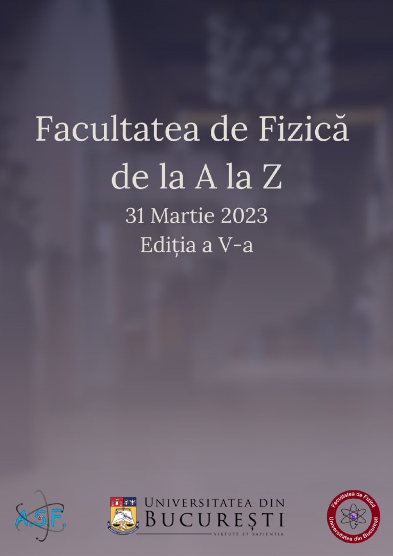 imagine cu afiș eveniment facultatea de fizică de la A la Z