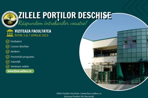 imagine cu afiș eveniment zilele porților deschise la facultatea de psihologie și științele educației