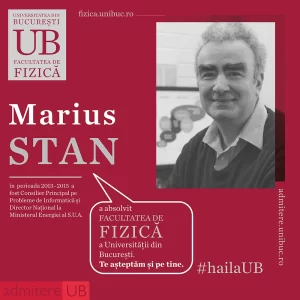 Marius Stan a absolvit Facultatea de Fizică.