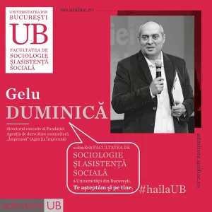 Gelu Duminică a absolvit Facultatea de Sociologie și Asistență Socială.