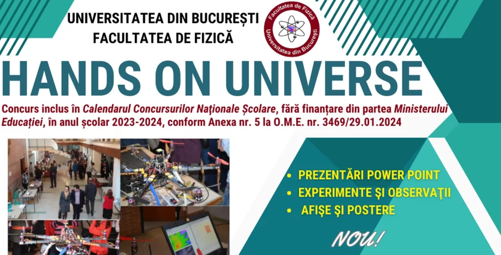 Facultatea de Fizică a Universității din București, gazda Concursului interdisciplinar pentru elevi „Hands on Universe”