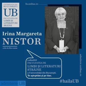 Irina Margareta Nistor a absolvit Facultatea de Limbi și Literaturi Străine