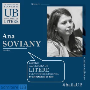 Ana Soviany a absolvit Facultatea de Litere.